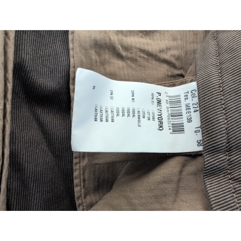 MASON'S New York Regular Fit Flat Front Stretch Cotton Pants Mens Sz 58/42 Brown - Picture 15 of 16